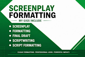 format your screenplay to industry standards