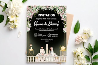 design wedding invitation and bachelorette party invites
