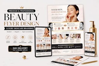design luxury beauty, botox, spa, salon, skincare and aesthetic clinic flyer