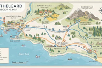create detailed custom maps for routes, travel, and location design