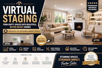 do virtual staging, furniture staging, and real estate photo editing