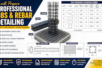 prepare professional bbs and rebar detailing