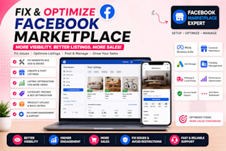 optimize, fix facebook marketplace ads, post listing on fb marketplace manager