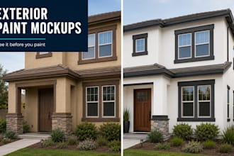 create exterior house paint color mockups