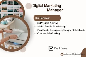 digital marketing manager, SEO, SMM, and SEM