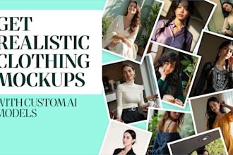create realistic clothing mockups with custom ai  models