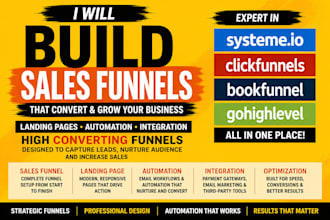 build systeme io clickfunnels bookfunnels gohighlevel landing page sales funnel