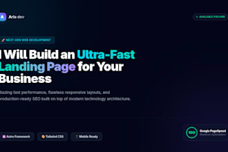 develop a high performance landing page using astro and tailwind