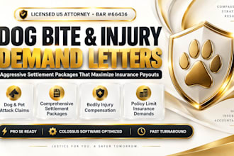 write an animal attack settlement demand package for insurance