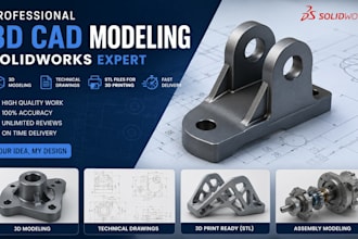 do 2d autocad drawings and 3d solidworks modeling