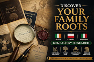 research irish, polish italian ancestors family tree and genealogy records