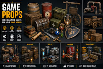 create custom 3d games props and assets for unity, unreal engine and roblox