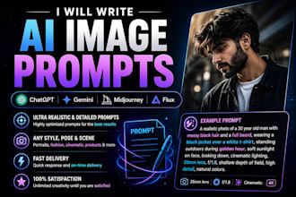 write ultra realistic ai image prompts for chatgpt gemini