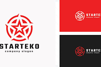 design a modern tech logo with source files
