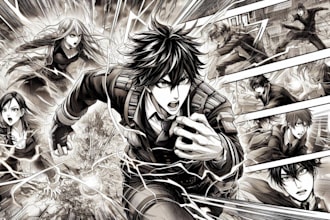 draw high quality manga page and comic scenes