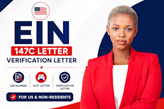 get ein number, 147c letter and verification letter for US and non resident