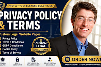 write custom privacy policy terms and conditions gdpr and legal website pages