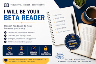 beta read your novel with honest and detailed feedback
