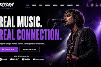 design a bandzoogle website, music website and artist website