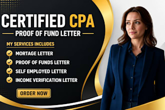 provide CPA proof of funds letter for funding and financial applications