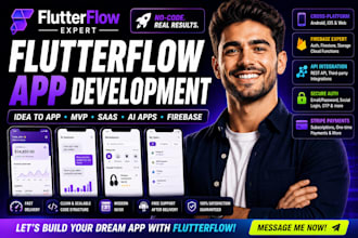 build flutterflow app, flutterflow mvp, saas, ai app, firebase app