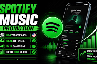 get 20,000 USA spotify stream followers spotify music promotion spotify paid ads