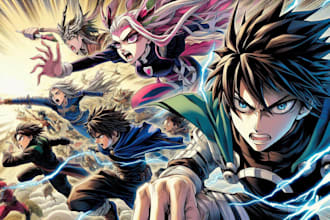 do comic illustrations for your anime and manga book pages
