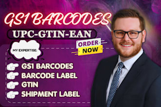 create gs1  barcodes, barcodes, for amazon fba,  product listing, gtin