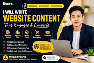 write high quality website content and SEO articles