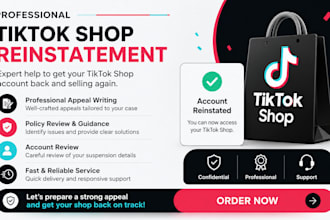 reinstate your tiktok shop account professionally and tiktok appeal