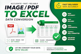 do pdf to docs and image to excel data conversion