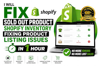 fix sold out product shopify inventory fixing product listing issues in 1 hour
