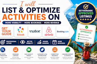approve, list tours on getyourguide , viator, airbnb klook, bokun, kkday