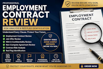 review your employment contract nd explain important clauses clearly