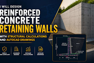 design reinforced concrete retaining wall structural