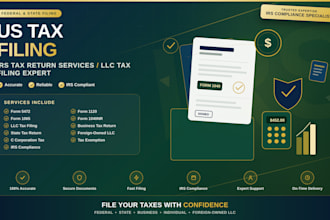 prepare and file US tax returns,llc tax filing,form 5472,1120,1065,irs filling