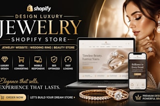 design luxury jewelry shopify store jewelry website  wedding ring beauty store
