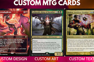 design custom magic the gathering cards and fantasy trading card illustration