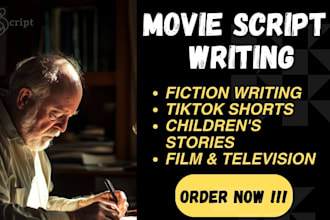 write movie script writing, screenplay and ghostwrite children stories