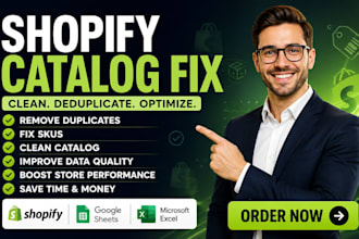 clean shopify store catalog fix duplicate product listing inventory bulk upload
