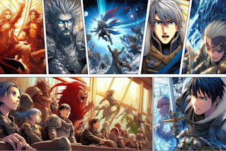 design custom manga comic page illustration for print