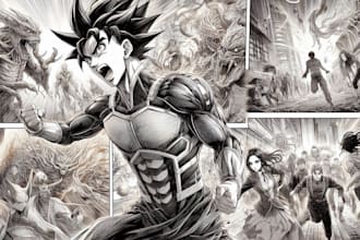 design custom manga comic page illustration for print