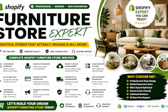 design a shopify furniture store for home decor and furniture brands