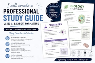create a professional study guide using expert formatting