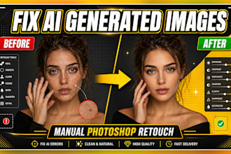 professionally fix, retouch and enhance ai generated images in photoshop
