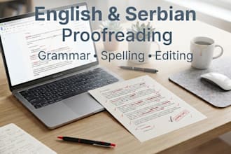 proofread and correct english or serbian texts