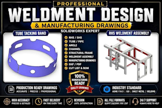 design weldment, pipe frame, rhs, shs, and fabrication drawings
