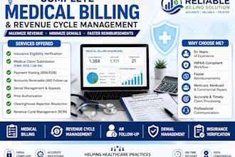 handle medical billing, ar follow up and denial management