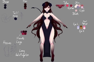 create a professional character reference sheet