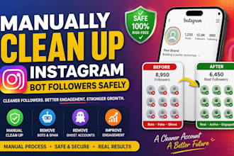 manually clean up instagram and remove bot, ghost, and fake followers safely